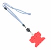 3/8 inch Gray  breakaway lanyards attached split ring with a retractable id reel and horizontal title bar double-sided ID card holder-blank-LNB3RFBGRY