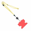 3/8 inch Light gold  breakaway lanyards attached split ring with a retractable id reel and horizontal title bar double-sided ID card holder-blank-LNB3RFBLGD