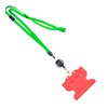 3/8 inch Light green  breakaway lanyards attached split ring with a retractable id reel and horizontal title bar double-sided ID card holder-blank-LNB3RFBLGN