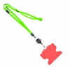 3/8 inch Lime green  breakaway lanyards attached split ring with a retractable id reel and horizontal title bar double-sided ID card holder-blank-LNB3RFBLMG