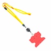 3/8 inch Metallic gold  breakaway lanyards attached split ring with a retractable id reel and horizontal title bar double-sided ID card holder-blank-LNB3RFBMGD