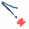 3/8 inch Navyblue  breakaway lanyards attached split ring with a retractable id reel and horizontal title bar double-sided ID card holder-blank-LNB3RFBNBL