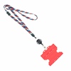 3/8 inch Patriotic pattern  breakaway lanyards attached split ring with a retractable id reel and horizontal title bar double-sided ID card holder-blank-LNB3RFBRBW