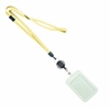 3/8 inch Light gold  breakaway lanyard attached key ring with ID badge reel and and vertical 2 ID card holder-blank-LNB3RGBLGD