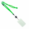 3/8 inch Light green  breakaway lanyard attached key ring with ID badge reel and and vertical 2 ID card holder-blank-LNB3RGBLGN