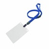 3/8 inch Royalblue breakaway lanyard with rotating plastic hook and a transparent vertical 3 x 4 badge holder-blank-LNB3V1B-RBL