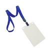 3/8 inch Royalblue plain neck lanyard with a transparent vertical 3 x 4 badge holder-blank-LNB3V1NRBL