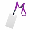 3/8 inch Purple title bar 3x4 ID holder lanyardwith rotating plastic clip attached vertical 3 x 4 zip-lock title bar badge holder-blank-LNB3V3BPRP