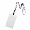 3/8 inch Patriotic pattern title bar 3x4 ID holder lanyardwith rotating plastic clip attached vertical 3 x 4 zip-lock title bar badge holder-blank-LNB3V3BRBW
