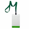 3/8 inch Hunter green title bar 3x4 ID holder lanyardwith rotating plastic clip attached vertical 3 x 4 zip-lock custom title bar badge holder-blank-LNB3V3NHGN