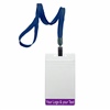 3/8 inch Navyblue title bar 3x4 ID holder lanyardwith rotating plastic clip attached vertical 3 x 4 zip-lock custom title bar badge holder-blank-LNB3V3NNBL