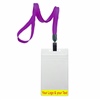 3/8 inch Purple title bar 3x4 ID holder lanyardwith rotating plastic clip attached vertical 3 x 4 zip-lock custom title bar badge holder-blank-LNB3V3NPRP