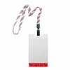 3/8 inch Patriotic pattern title bar 3x4 ID holder lanyardwith rotating plastic clip attached vertical 3 x 4 zip-lock custom title bar badge holder-blank-LNB3V3NRBW