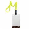 3/8 inch Yellow title bar 3x4 ID holder lanyardwith rotating plastic clip attached vertical 3 x 4 zip-lock custom title bar badge holder-blank-LNB3V3NYLW