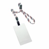 3/8 inch Patriotic pattern title bar vertical ID holder lanyardwith rotating plastic clip attached clear vertical  2 1/4 x 3 1/2 title bar badge holder-blank-LNB3V4BRBW