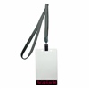 3/8 inch Title bar vertical ID holder  dark gray lanyardwith rotating plastic clip attached clear vertical  2 1/4 x 3 1/2 custom title bar badge holder-blank-LNB3V4NDGY