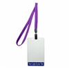 3/8 inch Title bar vertical ID holder  purple lanyardwith rotating plastic clip attached clear vertical  2 1/4 x 3 1/2 custom title bar badge holder-blank-LNB3V4NPRP