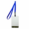 3/8 inch Title bar vertical ID holder  royalblue lanyardwith rotating plastic clip attached clear vertical  2 1/4 x 3 1/2 custom title bar badge holder-blank-LNB3V4NRBL