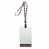 3/8 inch Title bar vertical ID holder  patriotic pattern lanyardwith rotating plastic clip attached clear vertical  2 1/4 x 3 1/2 custom title bar badge holder-blank-LNB3V4NRBW
