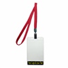 3/8 inch Title bar vertical ID holder  red lanyardwith rotating plastic clip attached clear vertical  2 1/4 x 3 1/2 custom title bar badge holder-blank-LNB3V4NRED