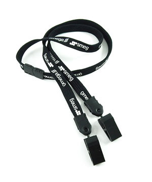 LNP03D2B Custom Double Clip Lanyard