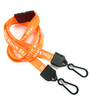 LNP05D6B Custom Double Hook Lanyard