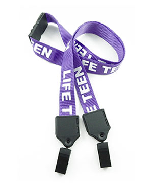 LNP06D2B Personalized Double Clip Lanyard