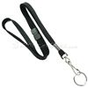3/8 inch Black work lanyard attached breakaway and swivel hook with key ring-blank-LRB320BBLK