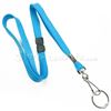 3/8 inch Light blue work lanyard attached breakaway and swivel hook with key ring-blank-LRB320BLBL