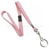 3/8 inch Pink work lanyard attached breakaway and swivel hook with key ring-blank-LRB320BPNK
