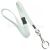 3/8 inch White work lanyard attached breakaway and swivel hook with key ring-blank-LRB320BWHT