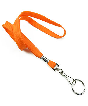 3/8 inch Orange neck lanyards with swivel hook and split ring-blank-LRB320NORG