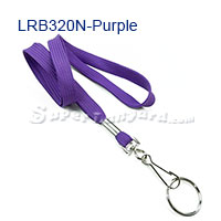 3/8 inch Purple neck lanyards with swivel hook and split ring-blank-LRB320NPRP