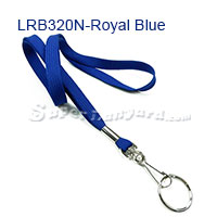 3/8 inch Royal blue neck lanyards with swivel hook and split ring-blank-LRB320NRBL