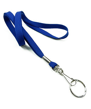 3/8 inch Royal blue neck lanyards with swivel hook and split ring-blank-LRB320NRBL