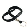 3/8 inch Black breakaway lanyard with key ring-blank-LRB321BBLK