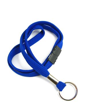 3/8 inch Royal blue breakaway lanyard with key ring-blank-LRB321BRBL