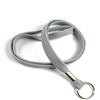 3/8 inch Gray key ring lanyard with a split ring-blank-LRB321NGRY