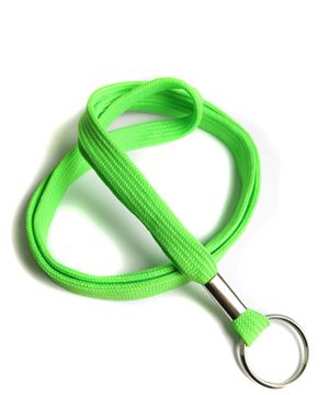 3/8 inch Lime green key ring lanyard with a split ring-blank-LRB321NLMG