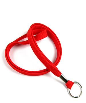 3/8 inch Red key ring lanyard with a split ring-blank-LRB321NRED