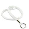 3/8 inch White key ring lanyard with a split ring-blank-LRB321NWHT