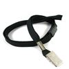 3/8 inch Black breakaway lanyards with metal clip-blank-LRB322BBLK