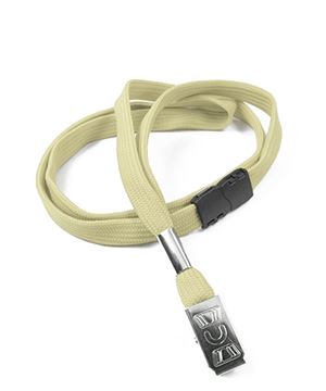 3/8 inch Light gold breakaway lanyards with metal clip-blank-LRB322BLGD