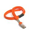 3/8 inch Orange breakaway lanyards with metal clip-blank-LRB322BORG