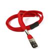 3/8 inch Red breakaway lanyards with metal clip-blank-LRB322BRED