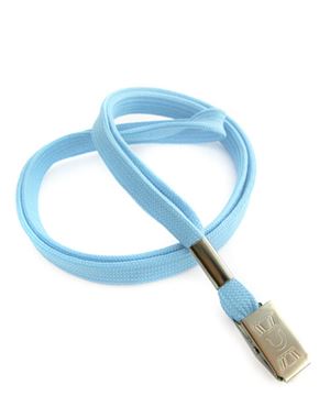 3/8 inch Baby blue clip lanyard-blank-LRB322NBBL