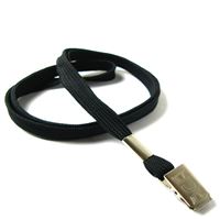 3/8 inch Black clip lanyard-blank-LRB322NBLK