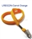 3/8 inch Carrot orange clip lanyard-blank-LRB322NCOG