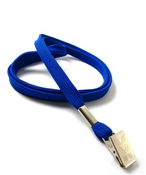 3/8 inch Royal blue clip lanyard-blank-LRB322NRBL