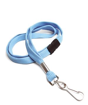 3/8 inch Baby blue breakaway lanyard with swivel j hook-blank-LRB323BBBL